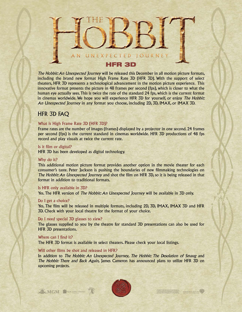 Illustration for article titled The Hobbit Comes With an FAQ Explaining Why It'll Look So Weird